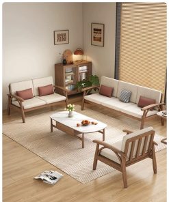 Bộ sofa gỗ sồi phong cách tối giản VBG04