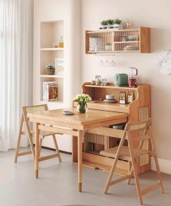 Bàn ăn gấp gọn cánh mây VBG04 - Bàn gấp gọn gỗ sồi (chưa ghế)