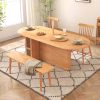 Bàn ăn Oval gấp gọn có ngăn tủ nhỏ BA02 (chưa ghế)