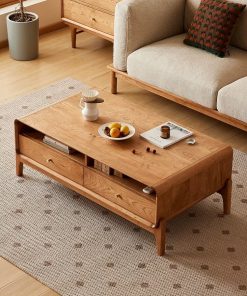 Bàn trà chữ nhật cho phòng khách bằng gỗ sồi VBG01