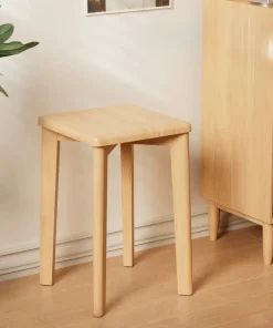 Ghế đẩu vuông gỗ sồi