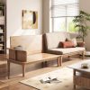 Sofa gỗ sồi VBG08 (2m, đệm nỉ 5cm)