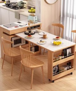 Bàn đảo bếp mặt đá xoay 180 độ VBG02 (chưa ghế)