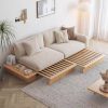 Sofa giường rút gỗ sồi có tủ tab ẩn - sofa bed VBG07 (chưa nệm)