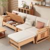 Bộ sofa gỗ ngăn ẩn VBG03 (ghế dài, ghế đơn, đôn, bàn trà)