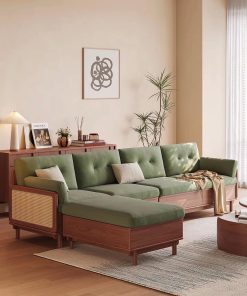 Bộ sofa gỗ ngăn ẩn VBG23 (ghế dài, đôn, bàn trà)