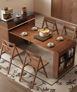 Bàn Ăn Rút Gọn thông minh bằng Gỗ Sồi VBG06 (Không Ghế)