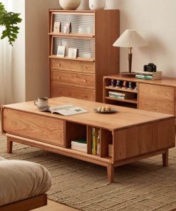 Bàn trà chữ nhật gỗ sồi cho phòng khách VBG11