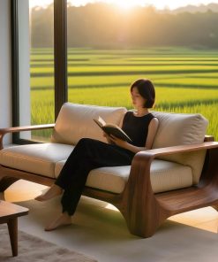 Sofa gỗ chân lùn VBG24 (Kèm Đệm)