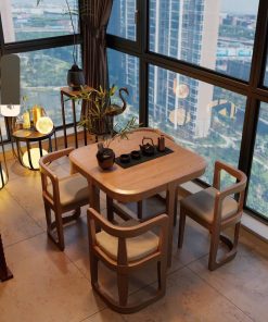 Bàn ăn vuông 4 ghế ôm nhau VBG01