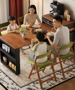 Bàn Ăn Rút Gọn Thông Minh VBG09 – Gỗ Sồi (4 Ghế)